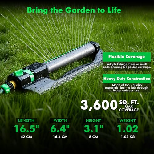 RESTMO Oscillating Sprinkler with Metal Base, Lawn Sprinklers for Yard - size: 1 Pack