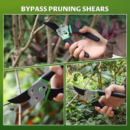 2-Pack Pruning Shears, 8.43" Bypass and 6.57" Straight
