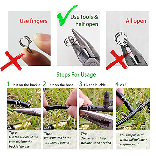 1/4" Irrigation Hose Clamp, Firm and Leak-Proof, Easy to Install, Solution for Leaking of Drip Irrigation Kit Connector, Irrigation Fit, Irrigation part, 100pcs