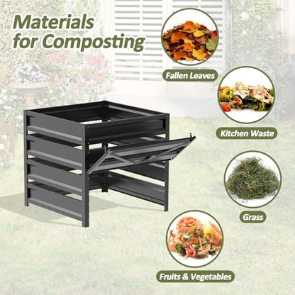 Compost Bin Outdoor -285 Gallon Metal Mesh Rust-Proof Coating Composter - size: 285 Gallon - 41(L)*41(W)*39.4(H)inch