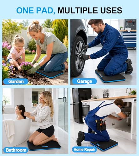 Garden Kneeling Pad, 1.2" Thick EVA Foam Knee Cushion for Gardening - color: Black&Blue