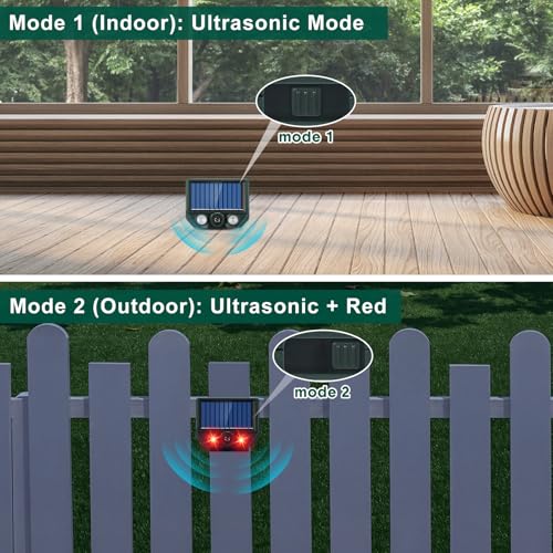 Qualirey 4 Pack Solar Ultrasonic Cat Repellent Outdoor Deer Repellent Devices with Strobe Flashing Light Waterproof Solar Animal Repeller Fox Deterrent for Wolves Dog Garden Yard