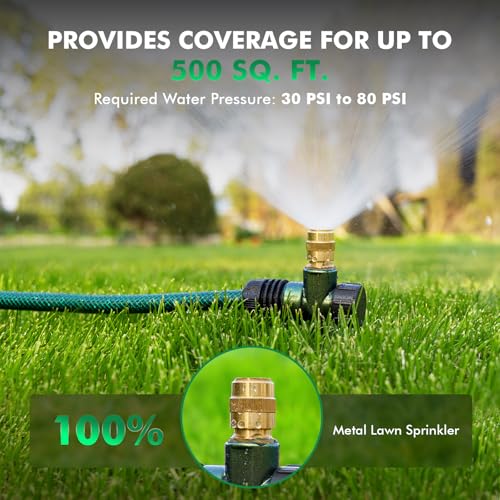 RESTMO 6 Pack Heavy-Duty Full-Metal Lawn Sprinklers for Yard - color: Green, size: 6 Pack