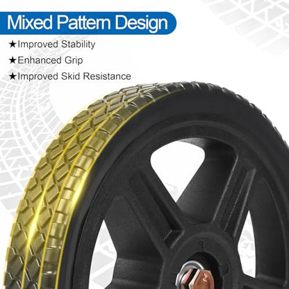 8 Inch Lawn Mower Wheels Kits Universal 8" Push Mower Wheels with 1/2" Bearing, Bolts & Nuts, Plastic Replacement Tires for Most Standard Garden Tiller, Pressure Washer, Handtruck, 4 Pack - color: Black-4Pack, size: 8 inch