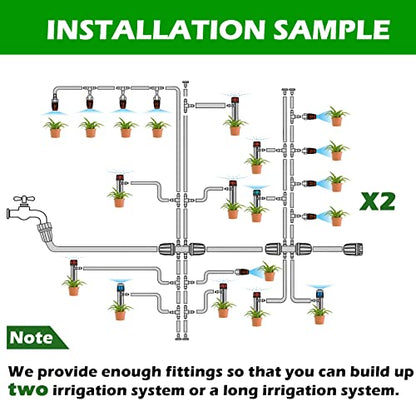 Maotong 240FT Drip Irrigation System Kit, Automatic Garden Watering Misting System for Greenhouse, Yard, Lawn, Plant with 1/2 inch Hose 1/4 inch Distribution Tubing and Accessories - size: 240 FT (40 FT 1/2" + 200 FT 1/4")