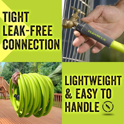 Flexzilla Garden Hose 5/8 in. x 25 ft., Lightweight All-Weather Water Hose, Durable and Flexible, Leak-Free Connections - color: Chartreuse, size: 25ft, style: Standard Grip