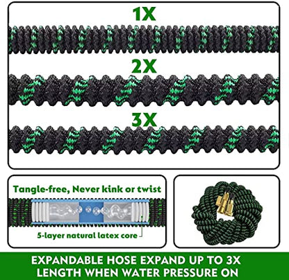 Expanding Garden Hose 150 ft - Expandable Garden Hose Leak-Proof with 3 -Layer Latex Core - 2026 Version/New Patented,Lightweight, Durable, No-Kink Flexible Retractable Water Hose