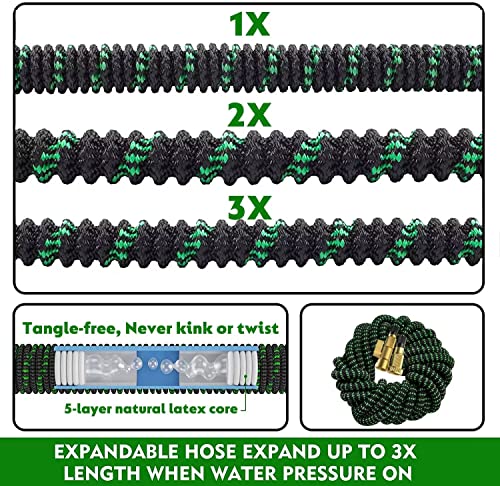 Expanding Garden Hose 25 ft - Expandable Garden Hose Leak-Proof with 4 -Layer Latex Core - 2026 Version/New Patented,Lightweight, Durable, No-Kink Flexible Retractable Water Hose