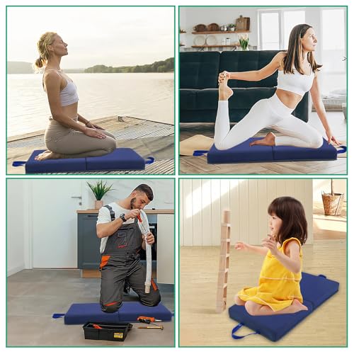 Gardening Knee Pads, Large Knee Pads for Gardening, Kneeler Pad, Thick Garden Knee Pad,Repairing-Floor Knees Mat for Prayer, Fitness, Yoga, Gym & Pilates(Blue) - color: Blue