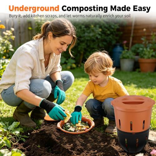 In-Ground Worm Compost Bin, 2 Pack 3.3 Gallon Worm Composter