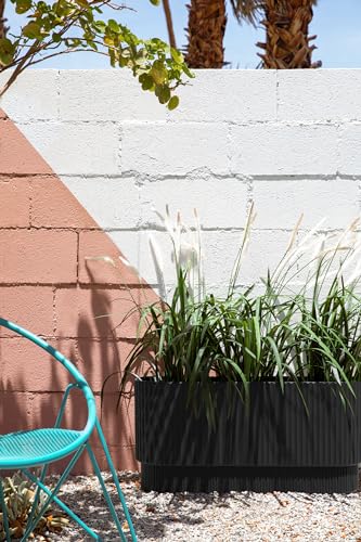 Veradek Demi Series Long Planter - Wide Outdoor Planter - color: Black, size: 30 inch - 2 Pack
