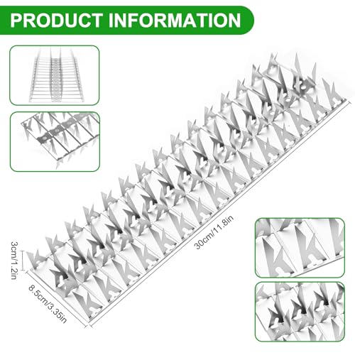 40 Pack Stainless Steel Squirrel Spikes for Bird Feeder, 40 FT Squirrel Spikes for Bird Feeder Pole, Keep Squirrels, Raccoon Away, for Wall Fence Garden Roof Yard, Easy to Install - size: 40FT