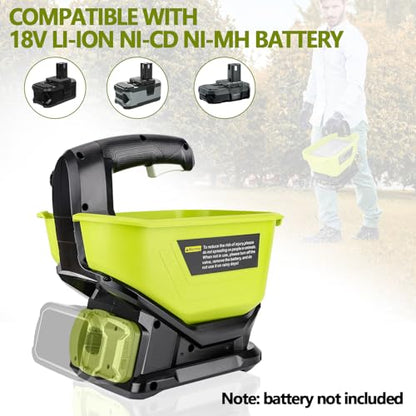 Cordless Grass Seed Spreader Compatible with Ryobi 18V Battery,Fertilizer Spreader Available Year-Round Handheld Spreader for Seed, Fertilizer, Salt, Ice Melt (Tool only)