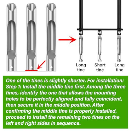 Manual Core Lawn Aerator with 3 High Strength Stainless Steel Tines