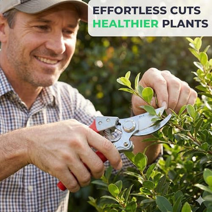 Flora Bypass Pruning Shears, SK5 Steel Safety Lock, Cuts Up to 1" Stems
