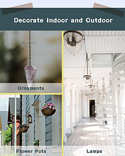 NACETURE Heavy Duty Plant Ceiling Hooks with Chain, White, 3 Pack - color: White With Chain