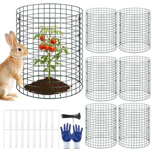 6 Pack Large Wire Plant Protector from Animals 12"x12" Metal Plant Cage - size: 12"x12"