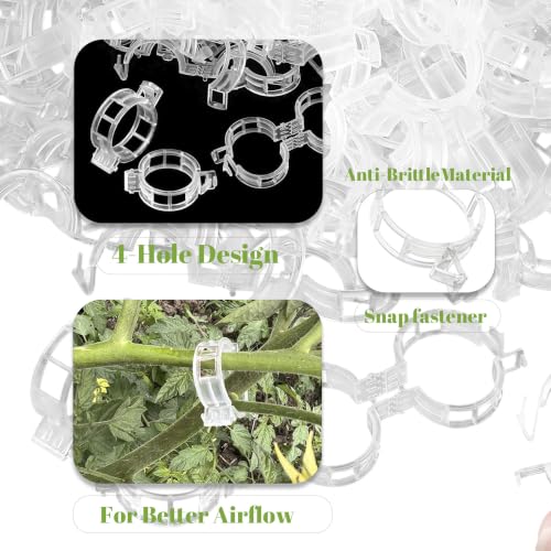 Plant Fixing Clips — Gardening Vine Support Buckles — Suitable for Tying the Stems of Climbing Plants (e.g., Tomatoes, Cucumbers)