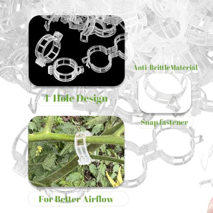 Plant Fixing Clips — Gardening Vine Support Buckles — Suitable for Tying the Stems of Climbing Plants (e.g., Tomatoes, Cucumbers)