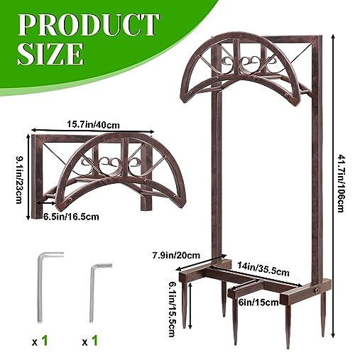 Garden Water Hose Holder 5 Spikes, Brown Hose Stand for Outside for Outside - color: Retro copper