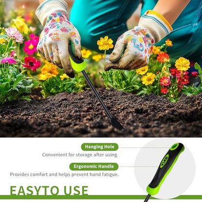 Hand Weeder Tool, 13" High-Carbon Steel V-Tip Weed Puller - size: 13-IN