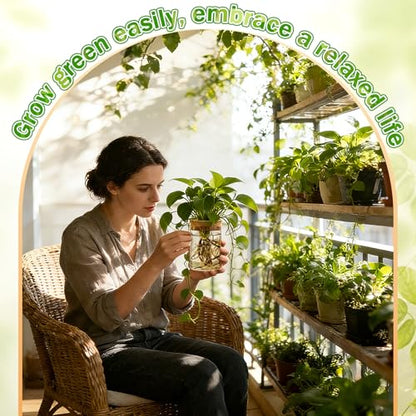 12 Pack Plant Propagation Station with Hole Lid Plant Propagation Jars Plants Plastic Propagations Stations Planter Vase Hydroponic Vases for Home Desktop Office Decoration, 3 Sizes