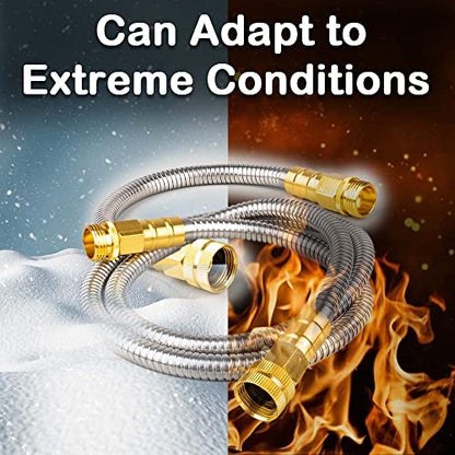 75FT Stainless Steel Garden Hose, 3/4 GHT Male to Female - size: 75FT