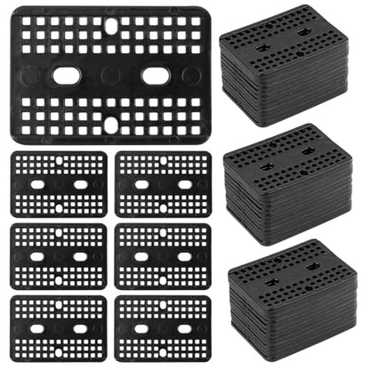 200Pcs Garden Staples Plastic Rectangle Buffer Washer,Landscape Stakes Pad Gasket,Garden Stakes Gasket,Yard Pins Gasket Keep The Barrier from Ripping and Create a Sturdier Hold(Black) - color: Black Square