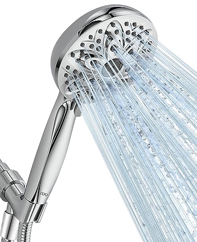 JDO High‑Pressure 6‑Setting Handheld Shower Head, 4.7 Inch Chrome Premium - color: Chrome 2, style: 6 Modes