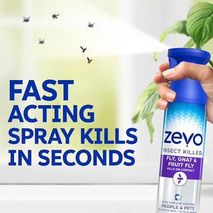 Zevo Flying Insect Bug Aerosol Spray, Kills Flies & Fruit Flies, 3 Bottles - style: 3 Flying Insect Killer
