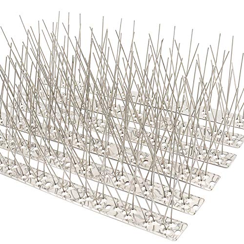 Bird Spikes for Pigeon 25 Feet Coverage 304 Stainless Steel Uninstalled - size: 25 Feet (23 Pack Uninstalled)