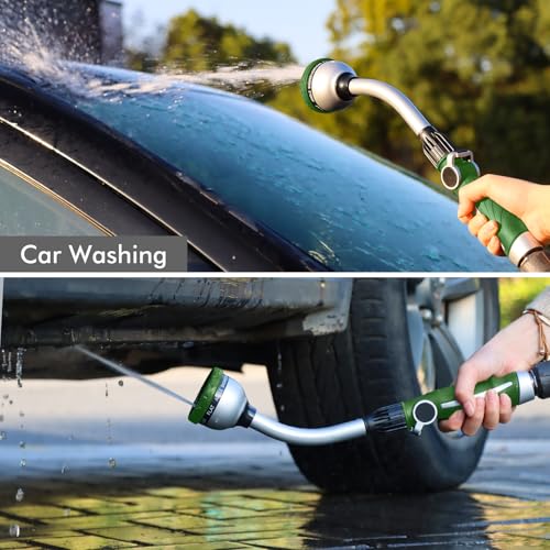 RESTMO Watering Wand Heavy Duty, 15-Inch Long Hose Nozzle Sprayer - color: Green