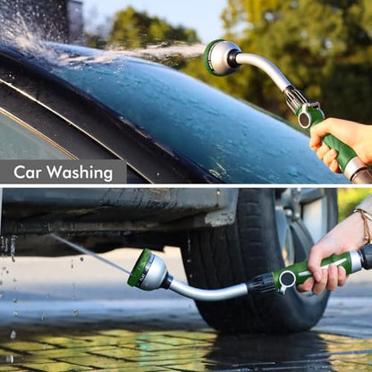 RESTMO Watering Wand Heavy Duty, 15-Inch Long Hose Nozzle Sprayer - color: Green