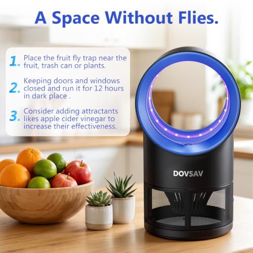 Fruit Fly Traps for Indoors, Blue Gnat Trap Indoor with Suction & Timer - color: Blue