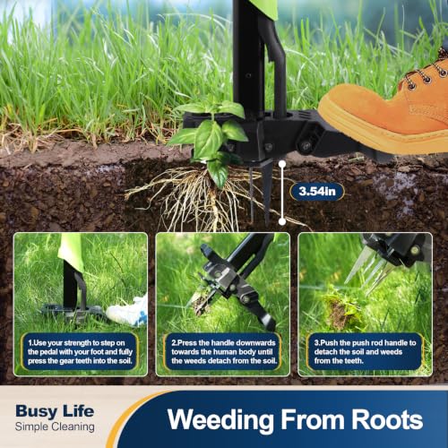 Yocada Stand Up Weed Puller Tool Heavy Duty 4 Manganese Steel Claws