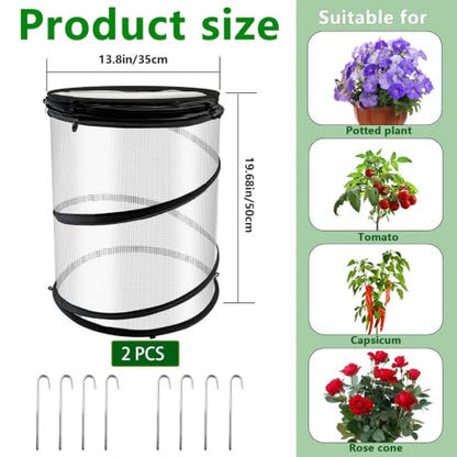 2 Pcs Rose Cones For Winter Protection With Stakes To Protect Against Frost