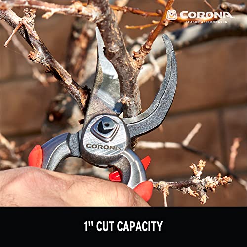 Corona BP 7100D Forged Steel DualCUT Bypass Hand Pruner - 1 inch Cut Capacity Stem and Branch Garden Shears, Red (Pack of 6) - size: 1 in (Pack of 6)