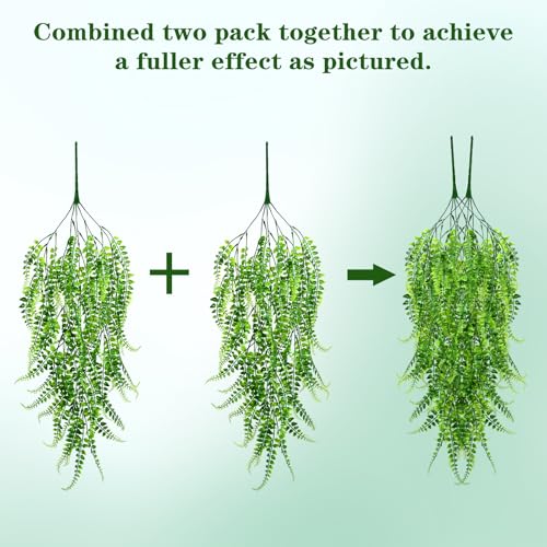 Waipfaru 4Pcs Fake Ferns Fake Hanging Plants Artificial Ferns Vine Greenery - color: Ferns, size: 4Pcs Plants