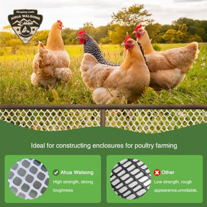 White Plastic Wire Mesh Fence 16In x 20Ft, Chicken Wire Fencing for Poultry - color: White, size: 16IN x 20FT