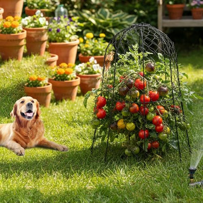 plant covers from animals 12pcs,wire plant protector cage 13"x15.7"H,Bell-Shaped Split Design,plant cages & supports plant cages to keep animals out for Vegetables,Flowers,Seedlings Against Rabbit - size: Integrated