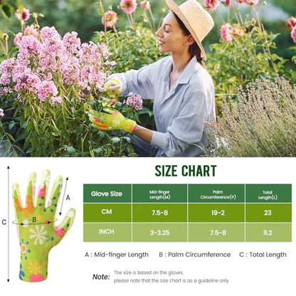6 Pairs Gardening Gloves for Women - Breathable Rubber Coated Garden Gloves, Multi-purposes Gardening Gloves - color: 6 Pairs Multicolor