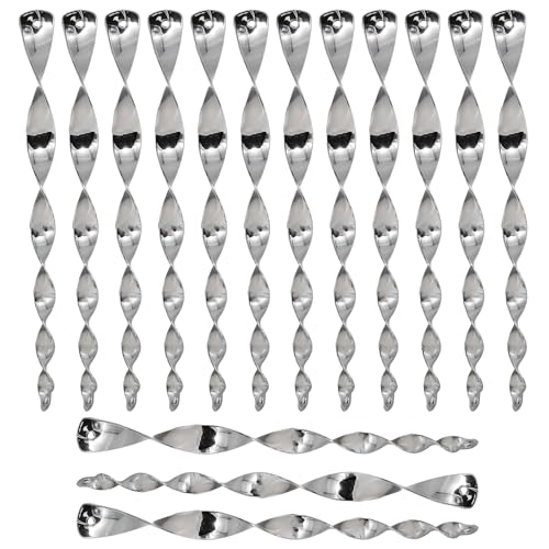 15Pcs 12inch Silver Spiral Bird Repellent Reflective Scare Rods - color: Silver