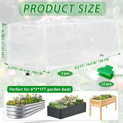 2 Pack Garden Netting for Raised Beds, 6x3 FT Garden Berry Netting, Bird Pest Mosquito Barrier Screen for Raised Beds, Vegetables, Fruits, Flowers, Fruit Trees Outdoor Crop Protection Net