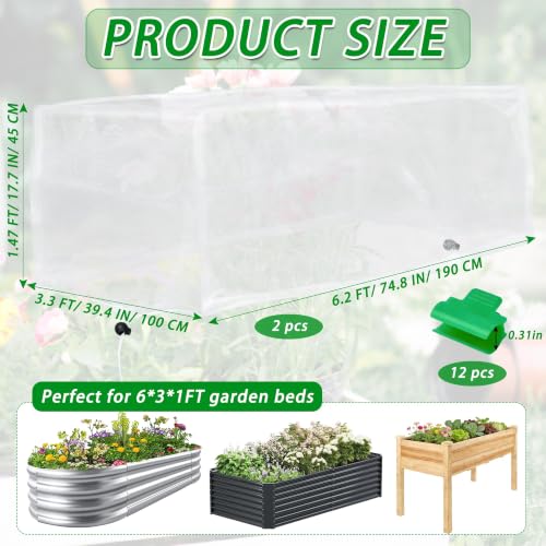 2 Pack Garden Netting for Raised Beds, 6x3 FT Garden Berry Netting, Bird Pest Mosquito Barrier Screen for Raised Beds, Vegetables, Fruits, Flowers, Fruit Trees Outdoor Crop Protection Net