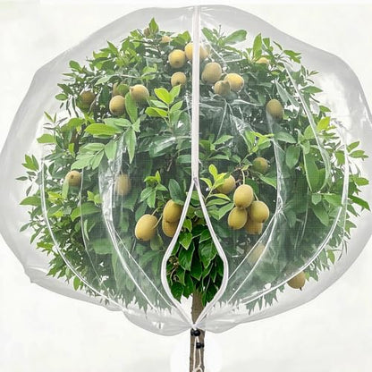 KEOHOLI 12x12 FT Large Fruit Tree Netting Bags with Zipper and Drawstring, Insect Bird Barrier Netting Plant Covers for Fruit Vegetable Trees, Bushes,Flower in Garden (12 * 12ft, 1Pack) - size: 12*12ft (1Pack, White)