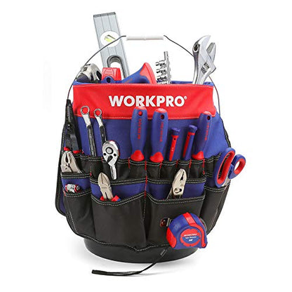 WORKPRO Bucket Tool Organizer with 51 Pockets Fits for 3.5-5 Gallon Bucket