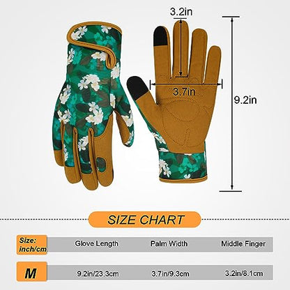 Leather Gardening Gloves for Women Garden Gloves Thorn Proof Heavy Duty Gloves Women Gardening Gift - color: Color a