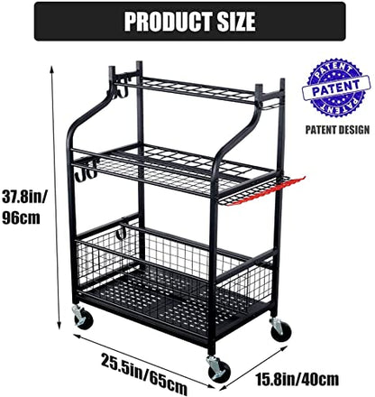 Mythinglogic Rolling Garden Tool Organizer for Garage, Yard and Lawn Tools - size: Deluxe Tower