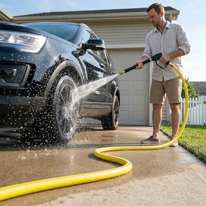 3ft 3/4” Short Leader Garden Hose, Solution4Patio, Male to Female Fittings - color: Yellow/Red, size: 3/4 in. x 3 ft.