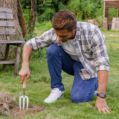 Gardening Hand Fork, Stainless Steel Hand Weed Fork - size: 12.3in